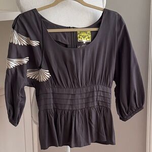 Elegant Black Women's Top with Embroidered Details